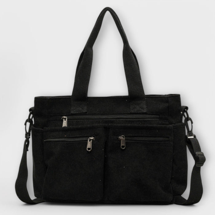 Kvinnors Multi-Pocket Tote Bag – Praktisk dubb bärstil för arbete och vardagsbruk