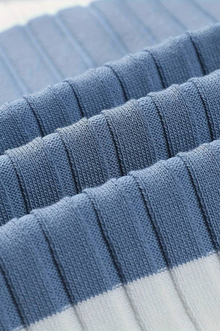 Herrstickad randig polo texturerad smart casual sommar skjorta