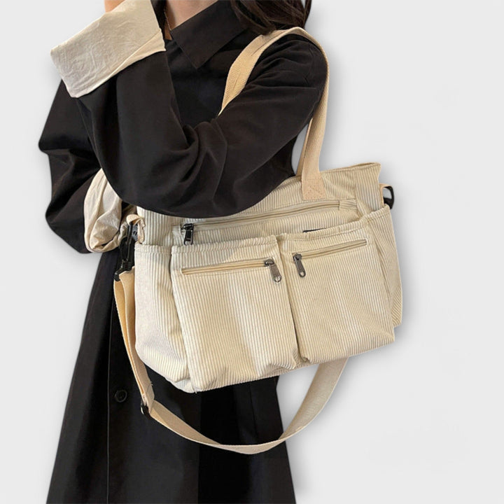 Kvinnors Multi-Pocket Tote Bag – Praktisk dubb bärstil för arbete och vardagsbruk
