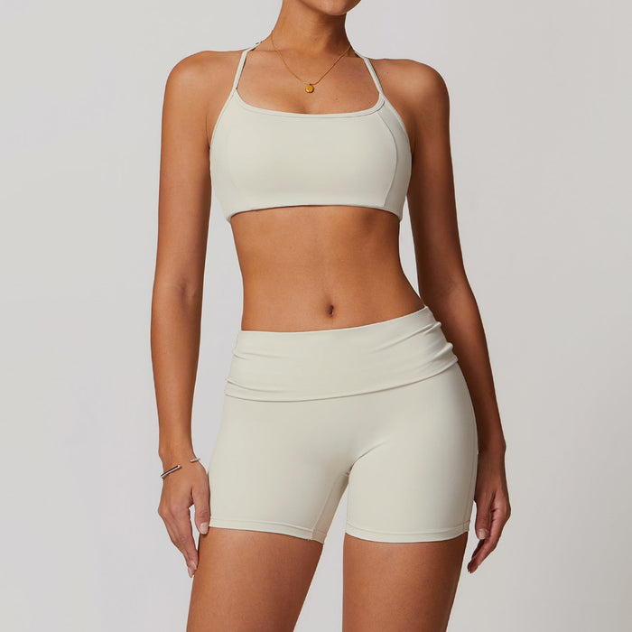 Kvinnors Strap-yoga-set med Sculpt Fit Shorts