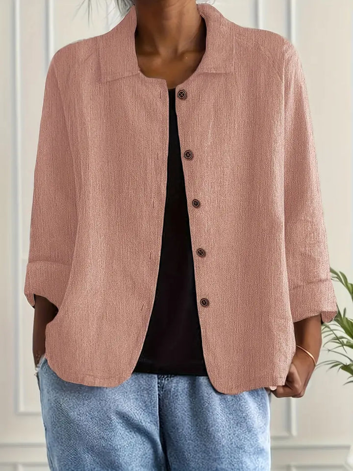 Kvinnors Lätta Knapp-Front Tröja Cardigan Casual Lager