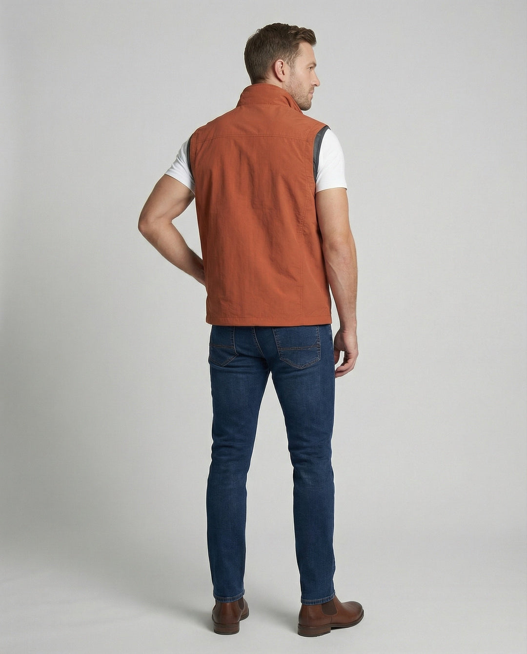 Herrars lättvikt utility gilet – Mångfickad zip-up lager för resor och vardagsbruk
