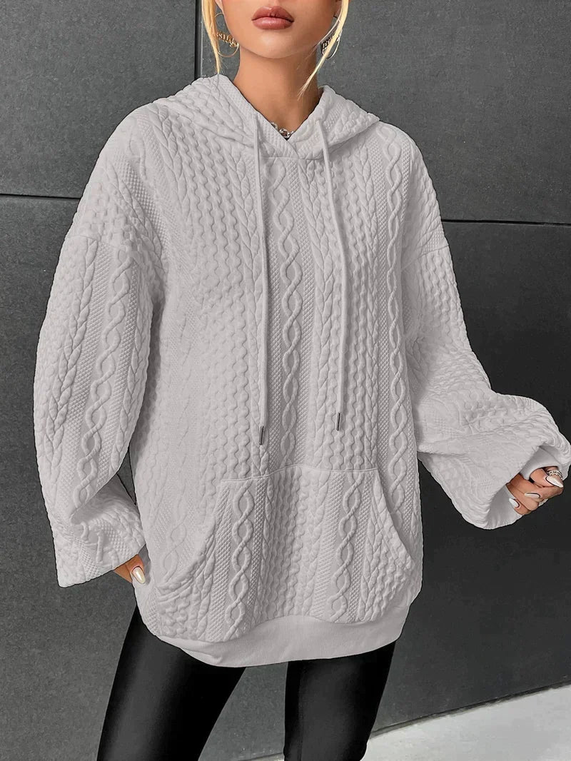 Kvinnors Oversized Huva Tröja – Bekväm Avslappnad Snörning Casual Varm Varje Dag Hoodie