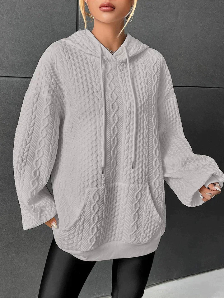 Kvinnors Oversized Huva Tröja – Bekväm Avslappnad Snörning Casual Varm Varje Dag Hoodie