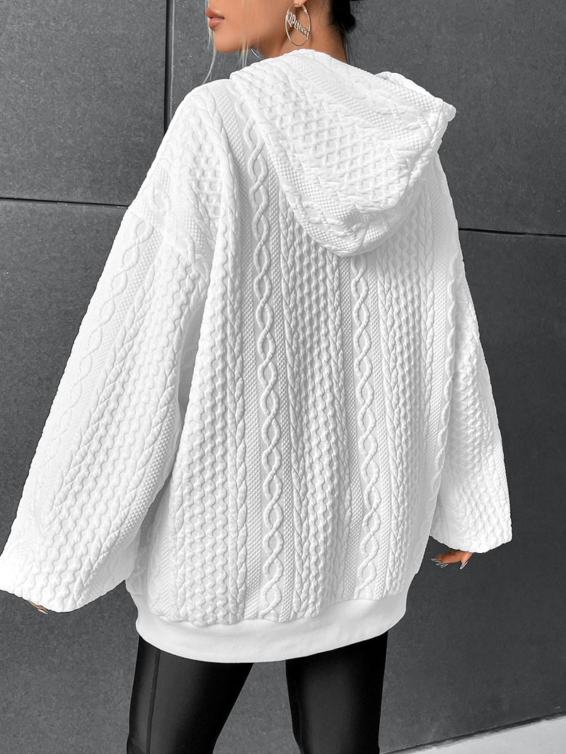 Kvinnors Oversized Huva Tröja – Bekväm Avslappnad Snörning Casual Varm Varje Dag Hoodie