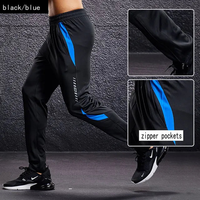 Herrars Sport Joggerbyxor med Dragkedjefickor, Tapered Fit, Lätta Träningsbyxor