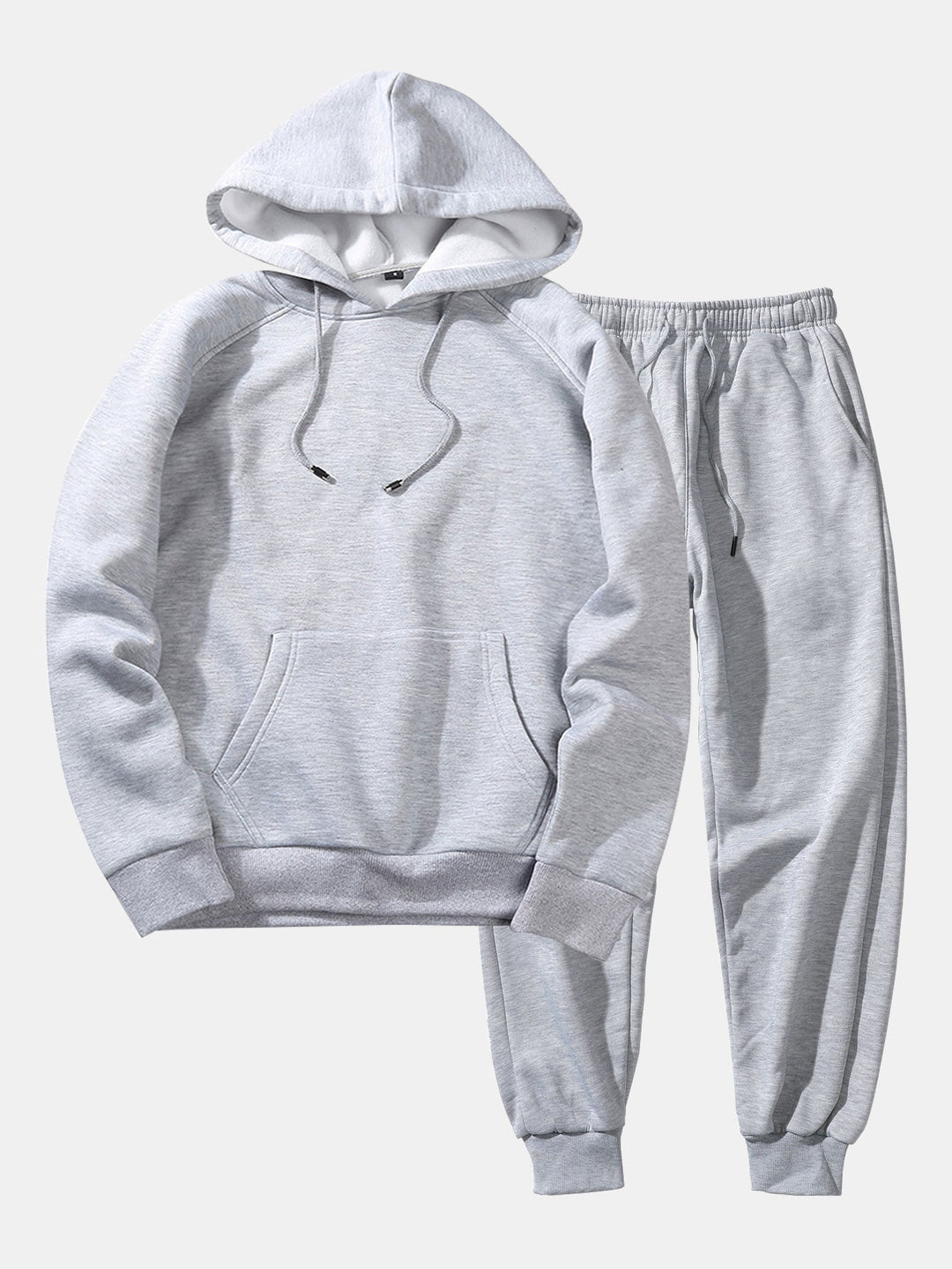 Herrars Raglan Pullover Träningsdräkt – Regular Fit Hoodie och Tapered Joggers för Dagligt Användande