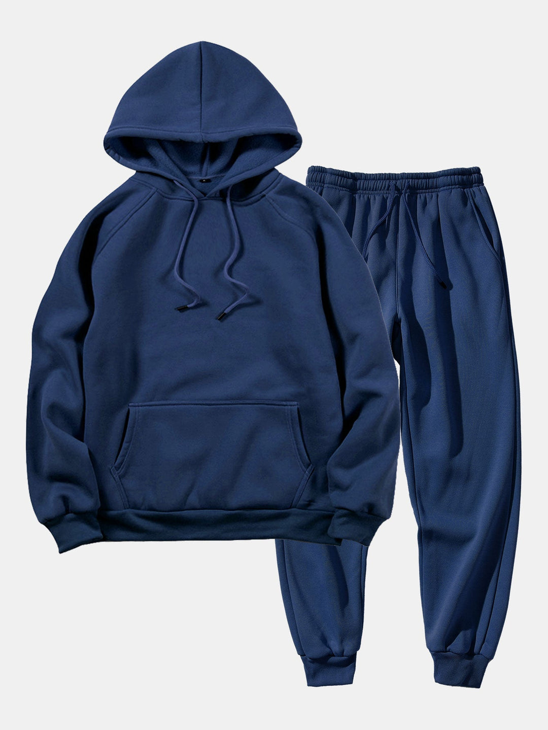 Herrars Raglan Pullover Träningsdräkt – Regular Fit Hoodie och Tapered Joggers för Dagligt Användande