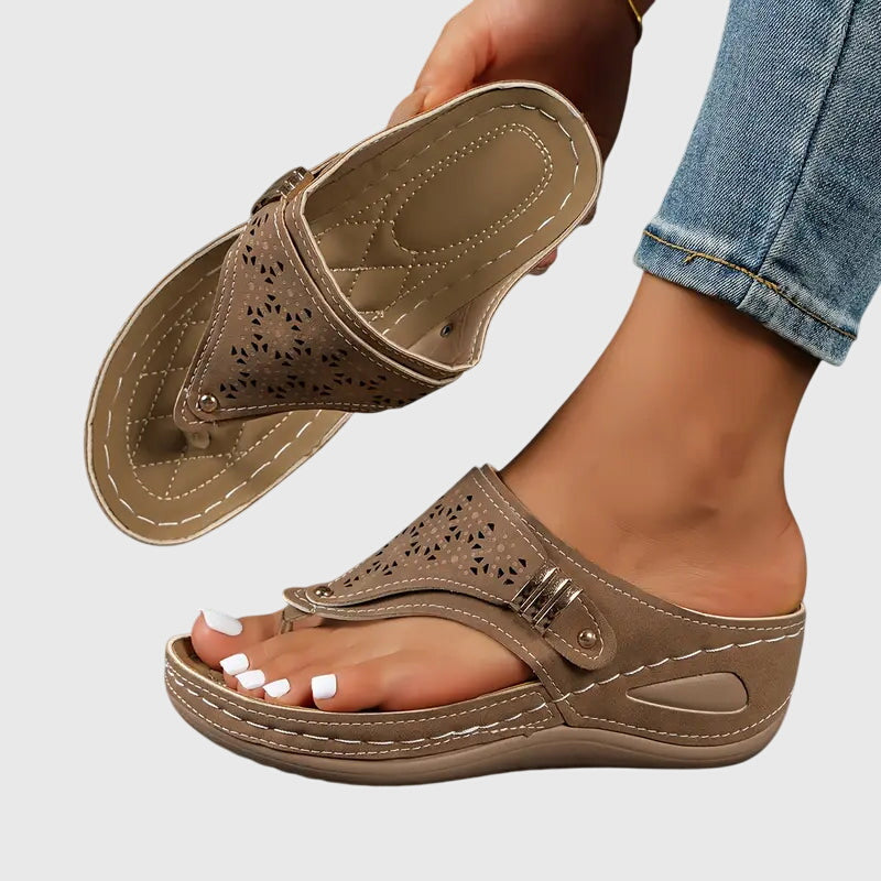 Kvinnors Dämpade Ortopediska Slid Sandaler för Dagligt Komfort