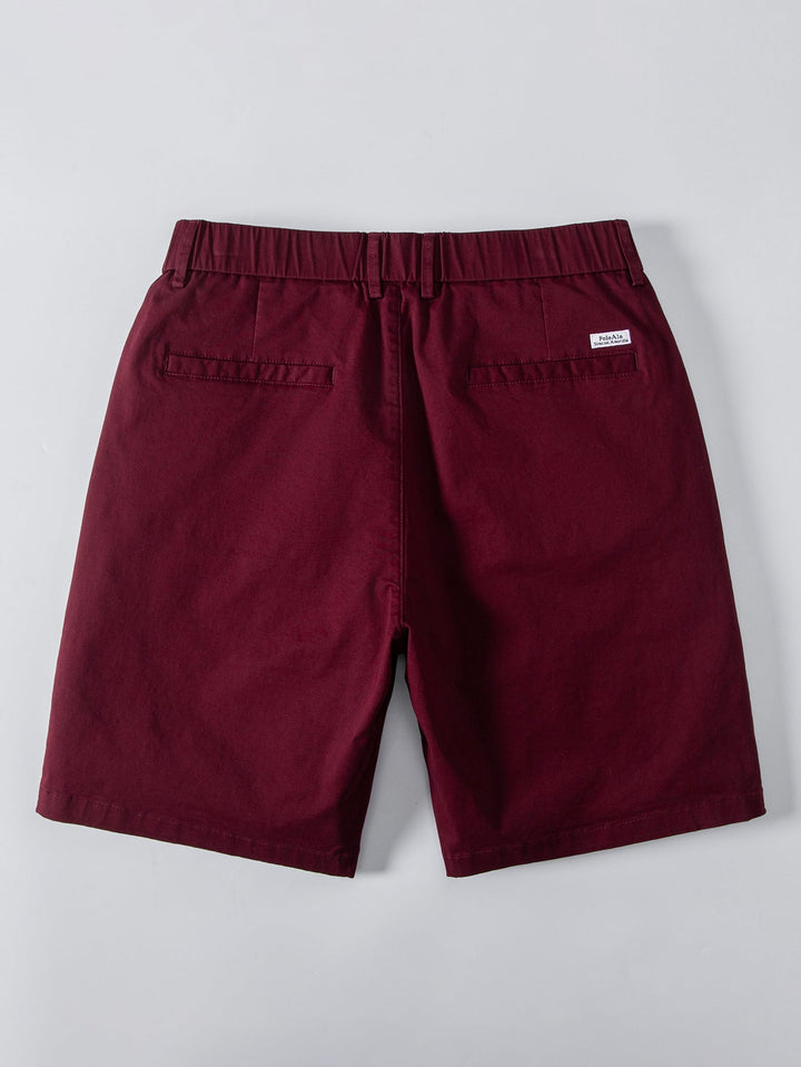 Herrers Viskosstickad Skjorta med Stretch Chino Shorts – Sommar Smart Casual Set