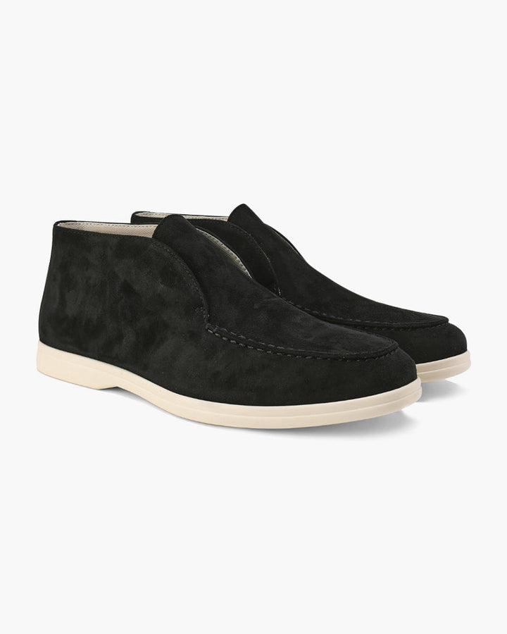 Herrarnas Mocka Slip-On Loafers Medelklipp Kontrast Sula