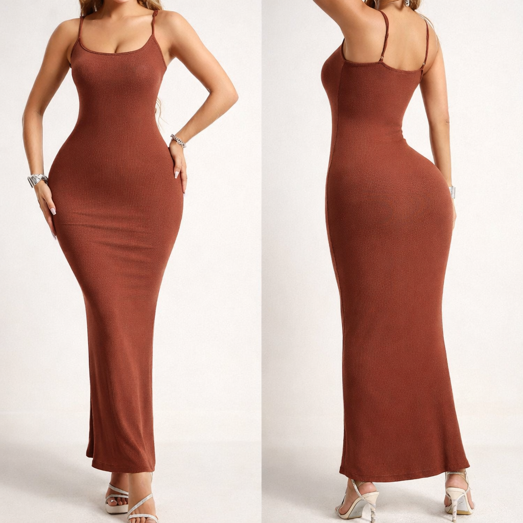 Kvinnors Skulpterande Bodycon Klänning Med Inbyggt Shapewear Stöd