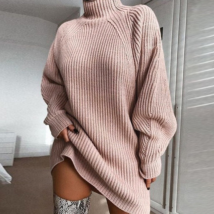 Oversize tröjklänning med polokrage