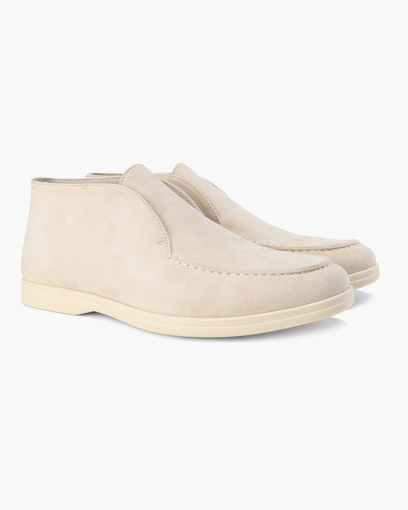 Herrarnas Mocka Slip-On Loafers Medelklipp Kontrast Sula