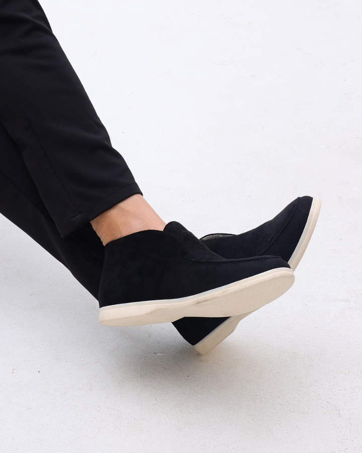 Herrarnas Mocka Slip-On Loafers Medelklipp Kontrast Sula