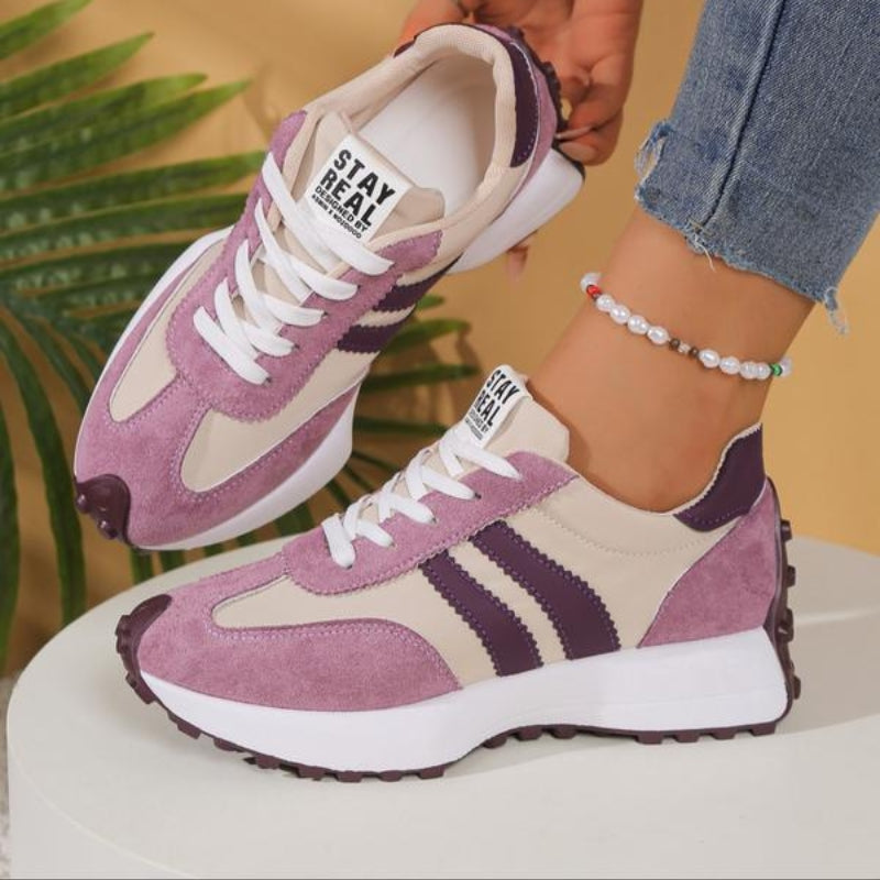 Kvinnors Retro Plattforms Löparskor Suede Gatumodeller