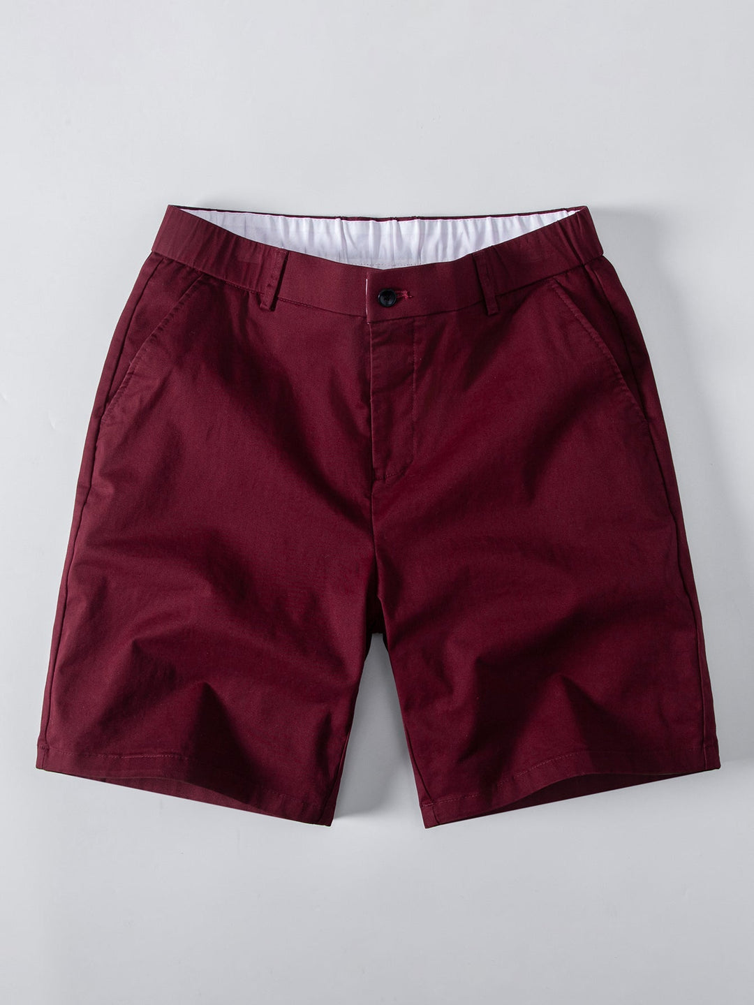Herrers Viskosstickad Skjorta med Stretch Chino Shorts – Sommar Smart Casual Set