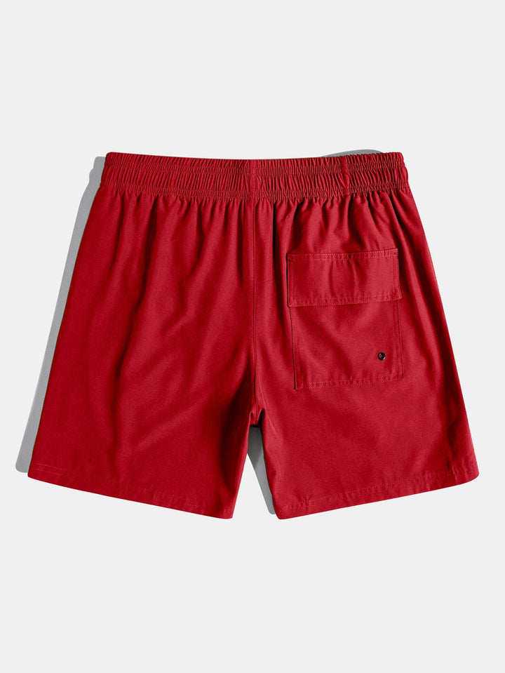 Herrars Sommar Resort Set – Tryckt Skjorta med Knappar och Stretch Badshorts