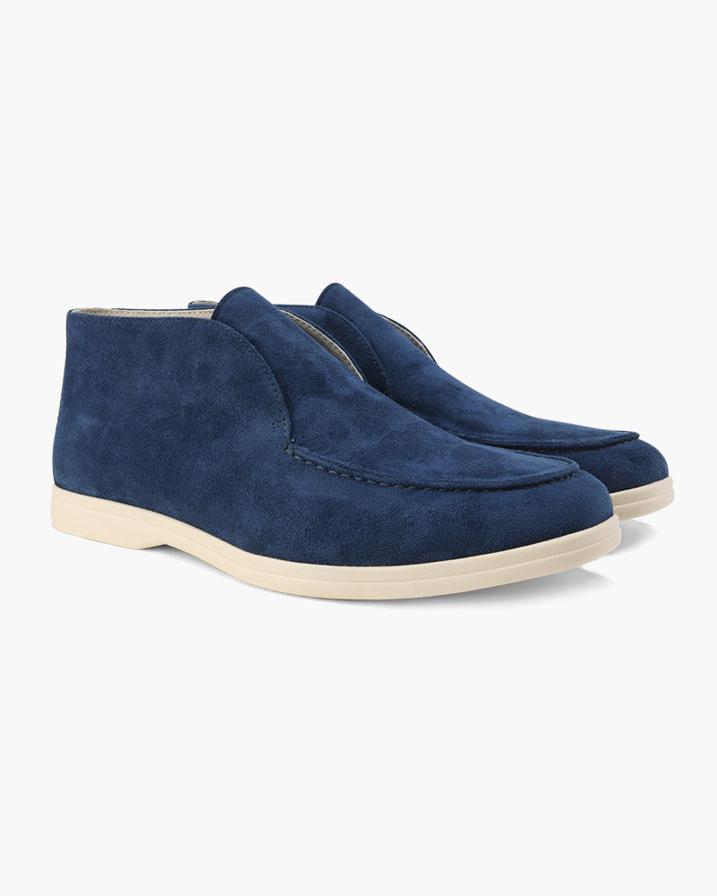 Herrarnas Mocka Slip-On Loafers Medelklipp Kontrast Sula