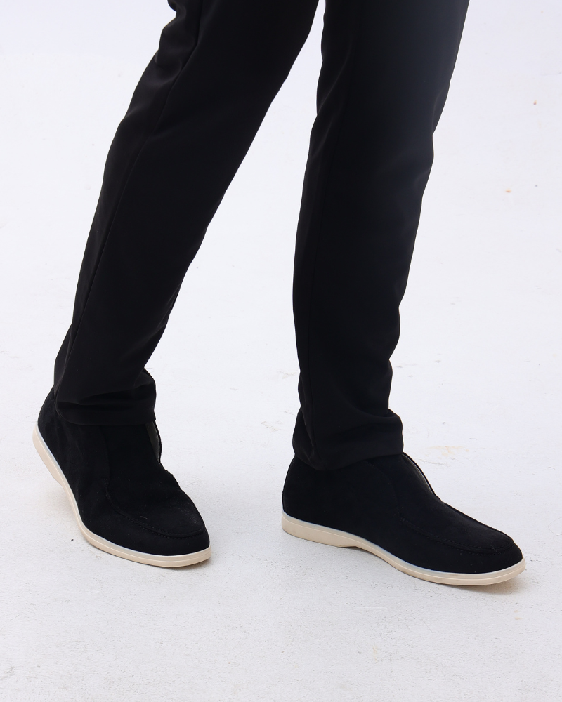 Herrarnas Mocka Slip-On Loafers Medelklipp Kontrast Sula