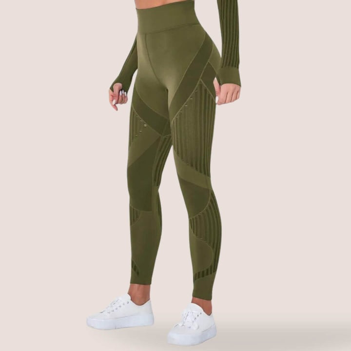 Kvinnors Formande Texturerade Leggings – Högmidjad Aktiv Passform för Dagligt Stöd