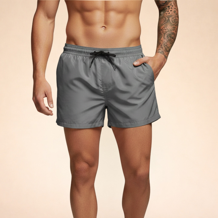 Herrars snabba torkande badshorts – Lättviktsstretch med dragsko för strand, pool och semester