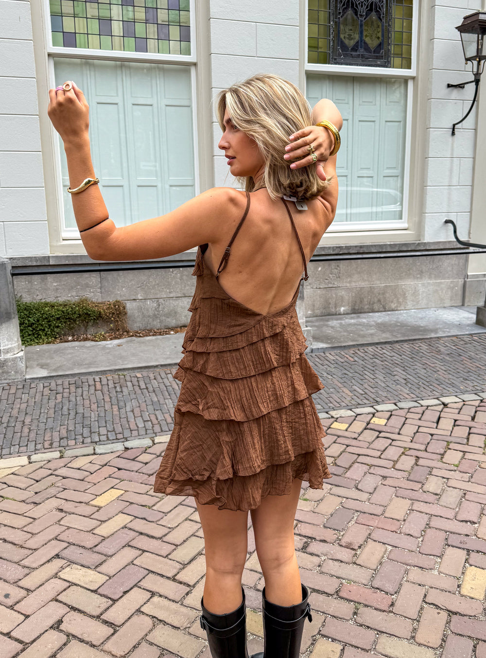 Kvinnors Lagerpåse Mini Klänning Asymmetrisk Rem Sommar Stil
