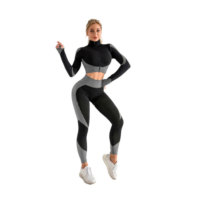 Kvinnors Tre Delars Träningsset Ribbad Sculpt Fit