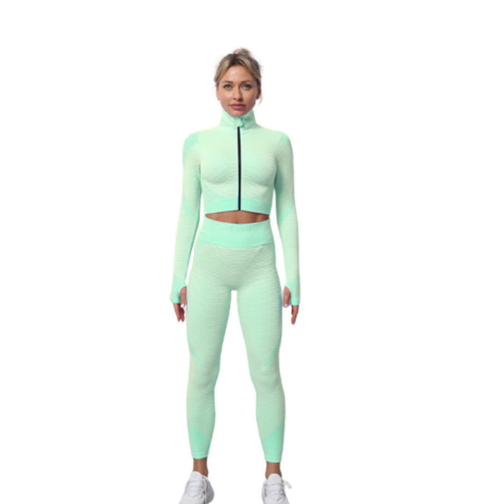 Kvinnors Tre Delars Träningsset Ribbad Sculpt Fit