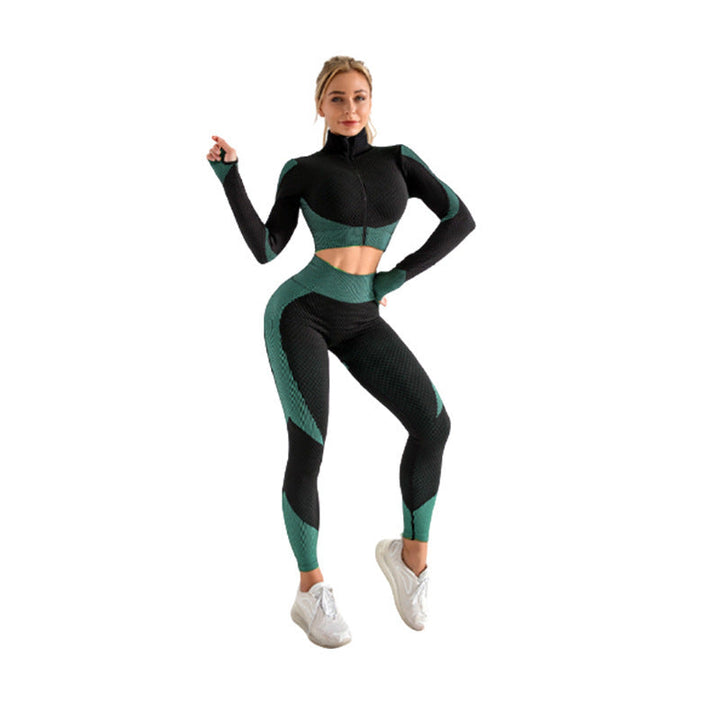 Kvinnors Tre Delars Träningsset Ribbad Sculpt Fit