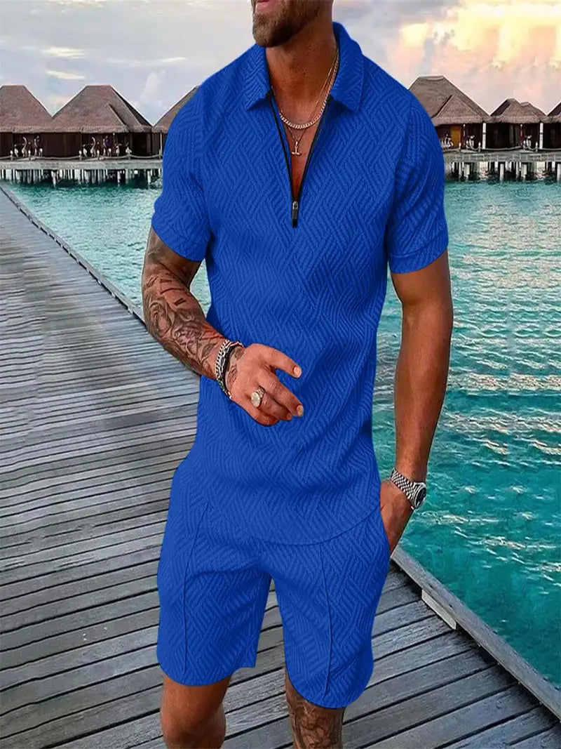 Mäns Stiliga Tvådelade Set Premium Avslappnad Smart Outfit Bekväm Modern Garderob Nödvändighet