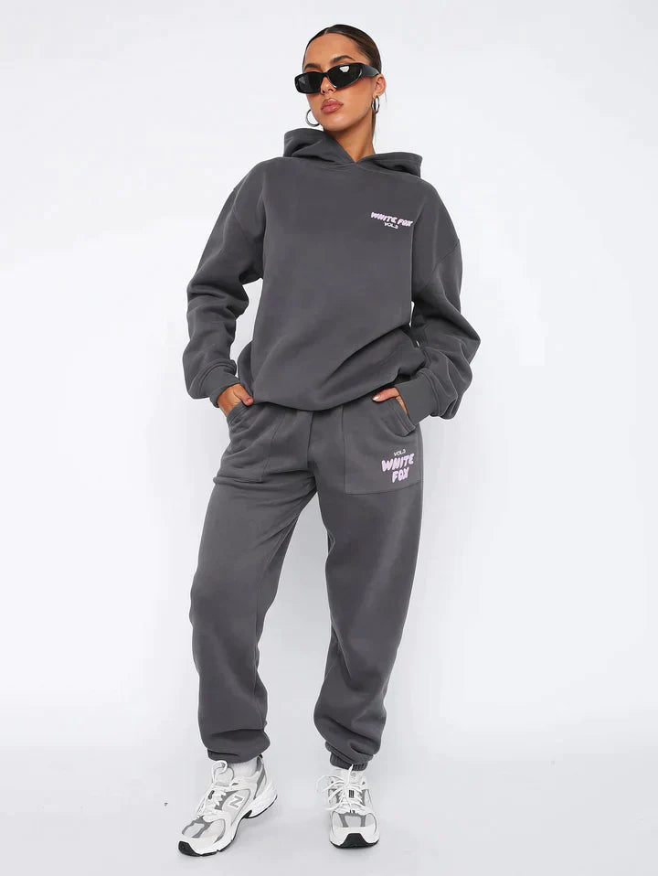 Kvinnors Hooded Tracksuit Set – Andningsbart Fuktabsorberande Sportkläder för Träning och Avkoppling