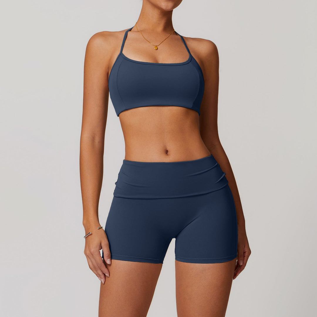 Kvinnors Strap-yoga-set med Sculpt Fit Shorts