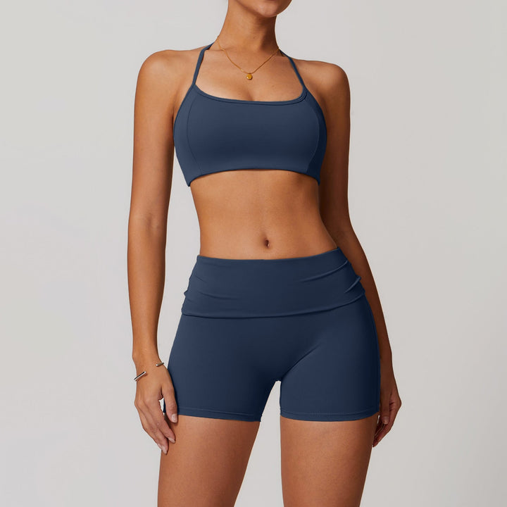 Kvinnors Strap-yoga-set med Sculpt Fit Shorts