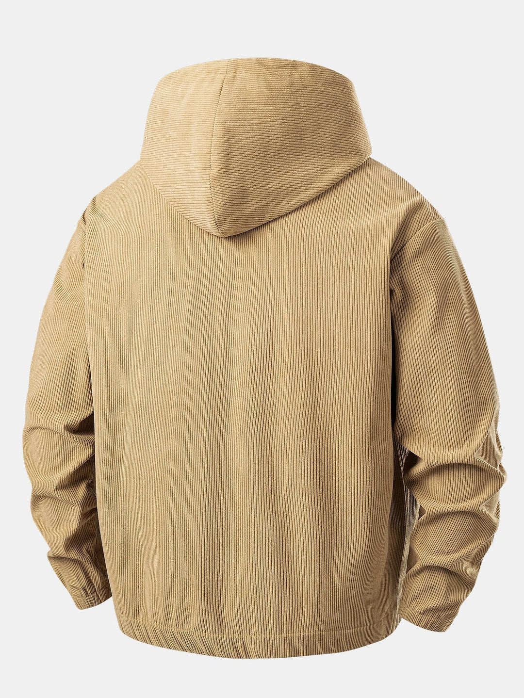 Herrens kordfløyels kvart-zip hoodie – Avslappet teksturert genser for høstlagdeling