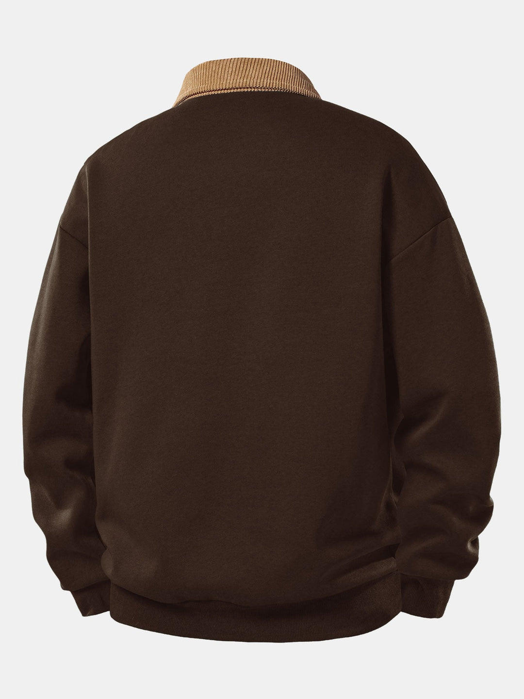Herrarnas avslappnade polo sweatshirt med kordkrage – Blandning av bomull för höstlager
