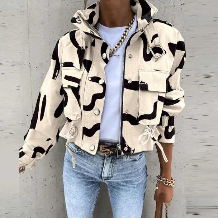 Kvinnors Kortad Bomberjacka Urban Stil Lätt Modern Avslappnad Streetwear Ytterkläder