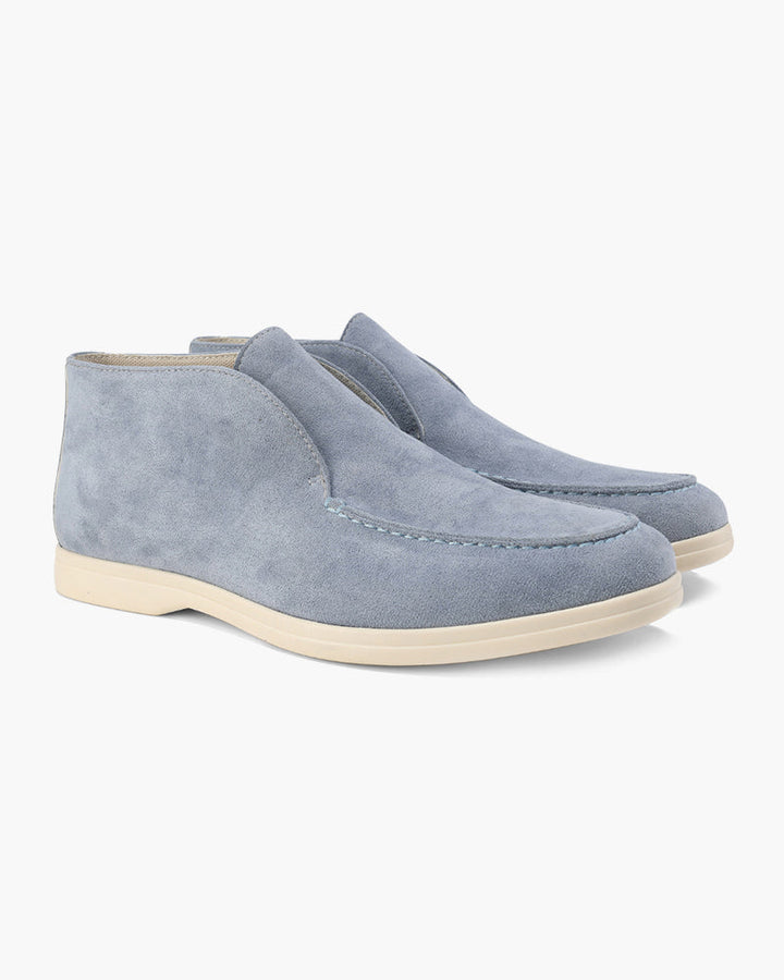 Herrarnas Mocka Slip-On Loafers Medelklipp Kontrast Sula