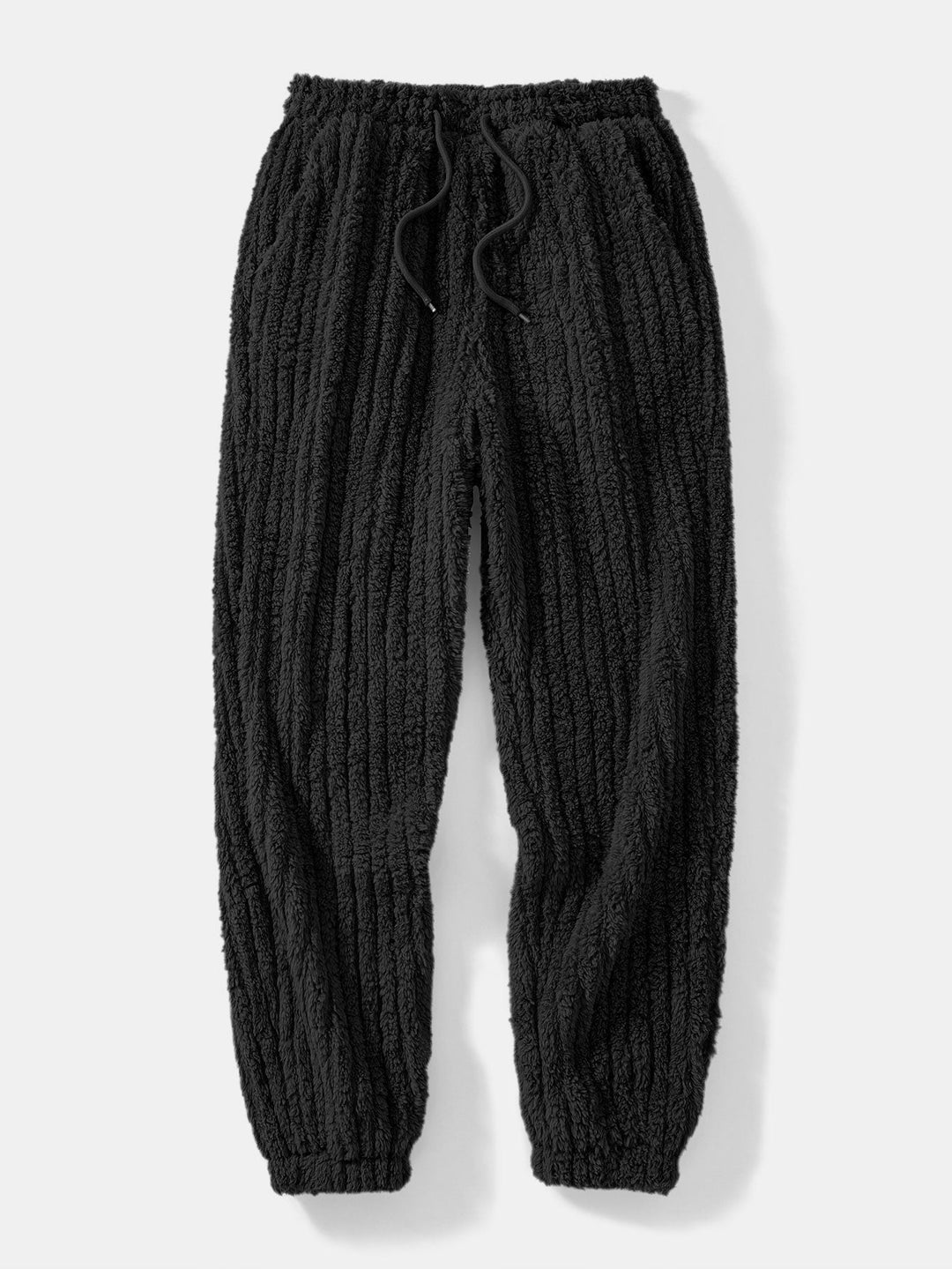 Herrarnas Vinter Teddy Co-Ord Träningsdräkt – Ribbad Pullover Hoodie med Matchande Joggers