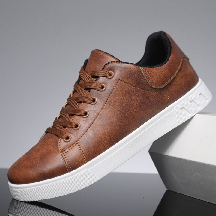 Herrens Dämpade Walking Trainers – Snörade Fritidsskor med Halkfri Gummisula