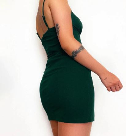 Kvinnors Bodycon Mini Klänning med Dubbel Slits – Spännande Sommarfest Stil