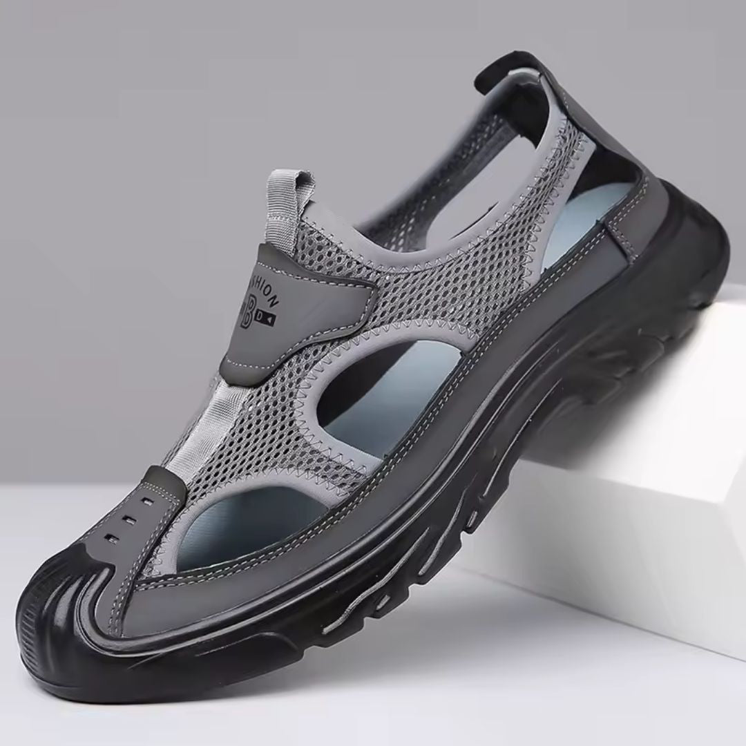 Herrarnas Stängda Tå Mesh Trekking Sandaler med Robust Grepp Sula