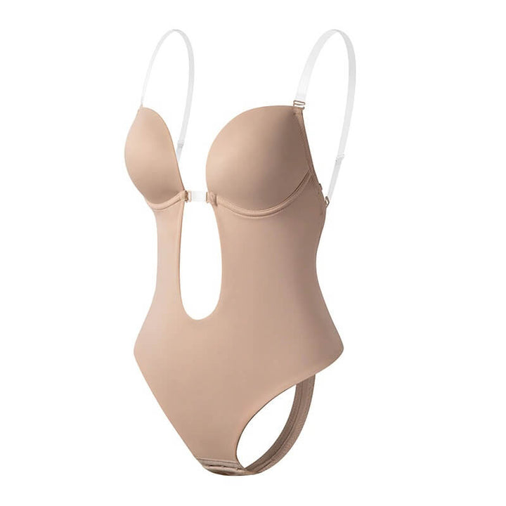 Kvinnors Rygglös Kroppshållare Djup V Formande Sömlös Stöd Osynlig Lyft Shapewear Under Klänning Topp