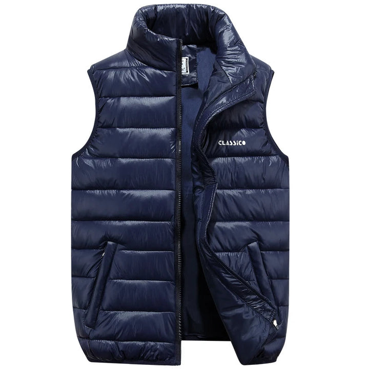 Herrars Padded Bodywarmer Ärmfri Jacka Dragkedja Framsidan Lätt Isolerad Väst