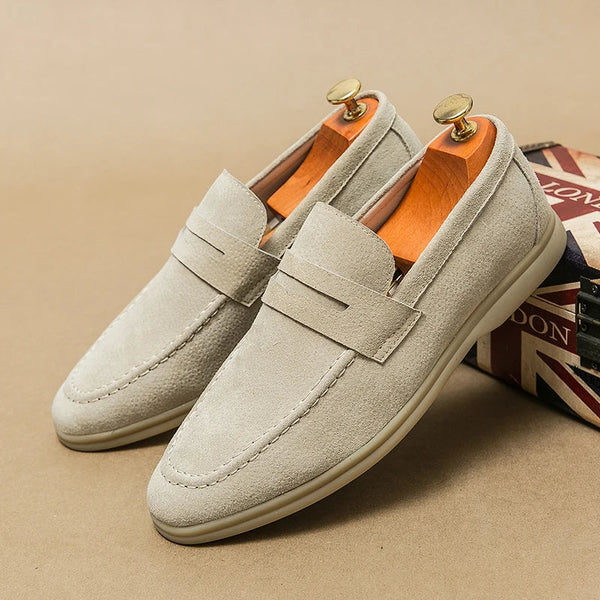 Mäns Mocka-Look Penny Loafers – Bekväma Slip-On Skor för Smart Casual och Formell Klädsel