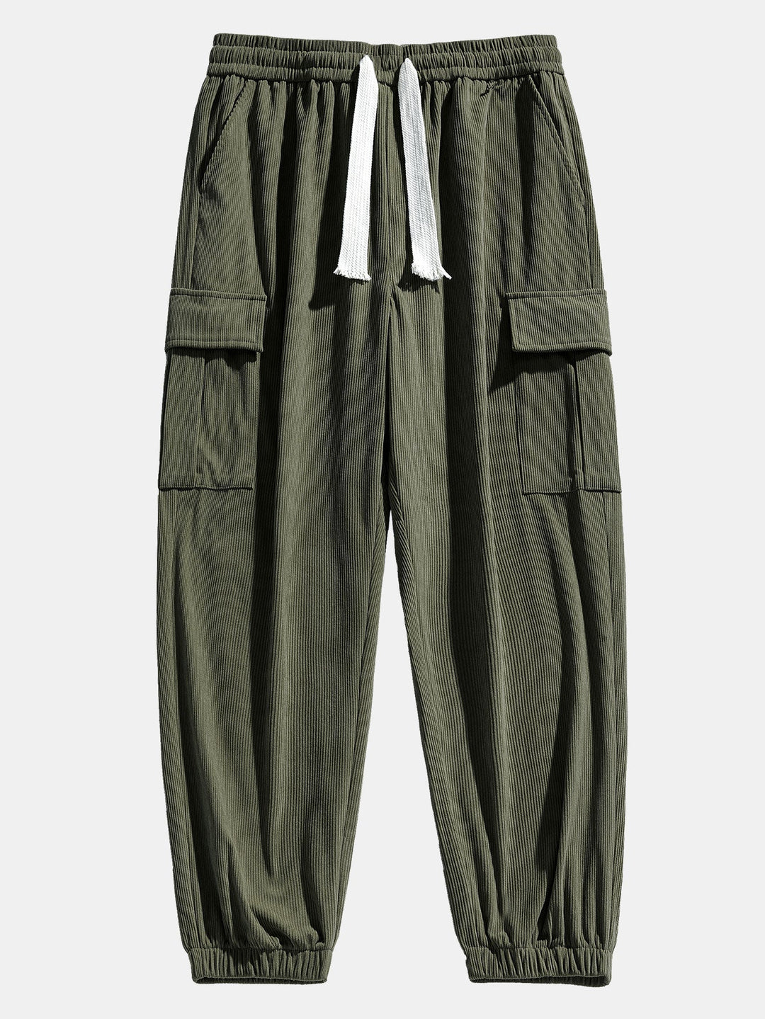 Mäns Corduroy Cargo Träningsdräkt – Patchwork Hoodie Set för Avslappnad Utility Styling