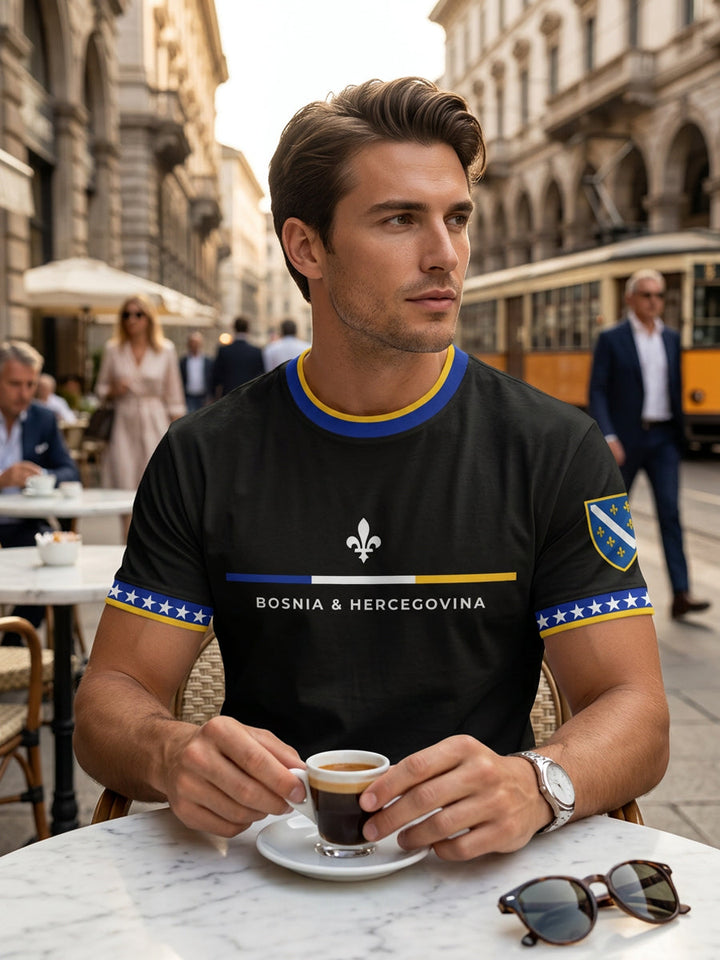 Herrarnas grafiska fan T-shirt med korta ärmar och rundad hals