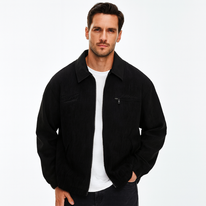 Herrars Lätta Zip-Jacka – Smart Casual Lager för Övergångsväder