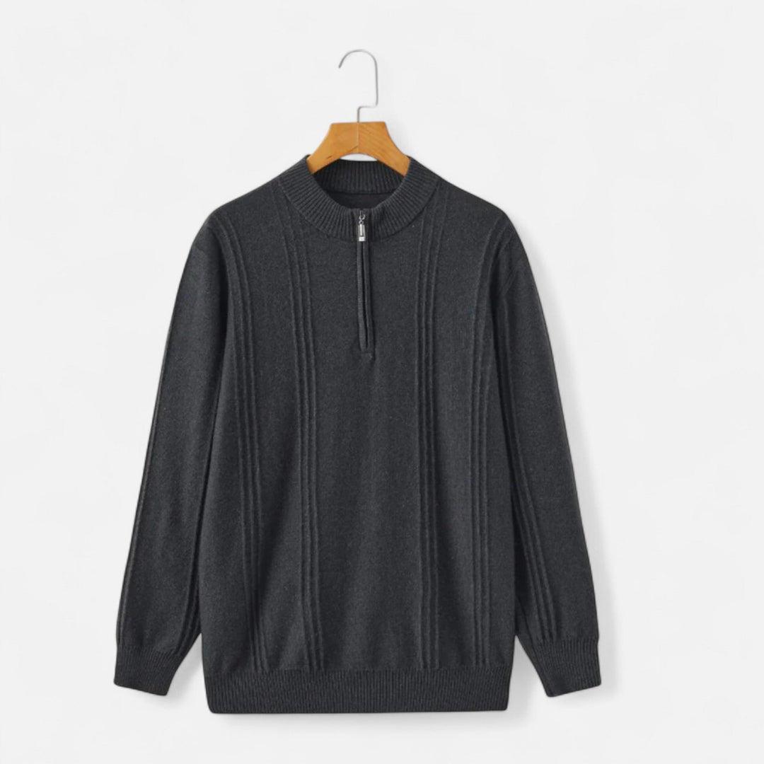 Valmonti | Herrtröja – Ribbad Halvdraget Elegans