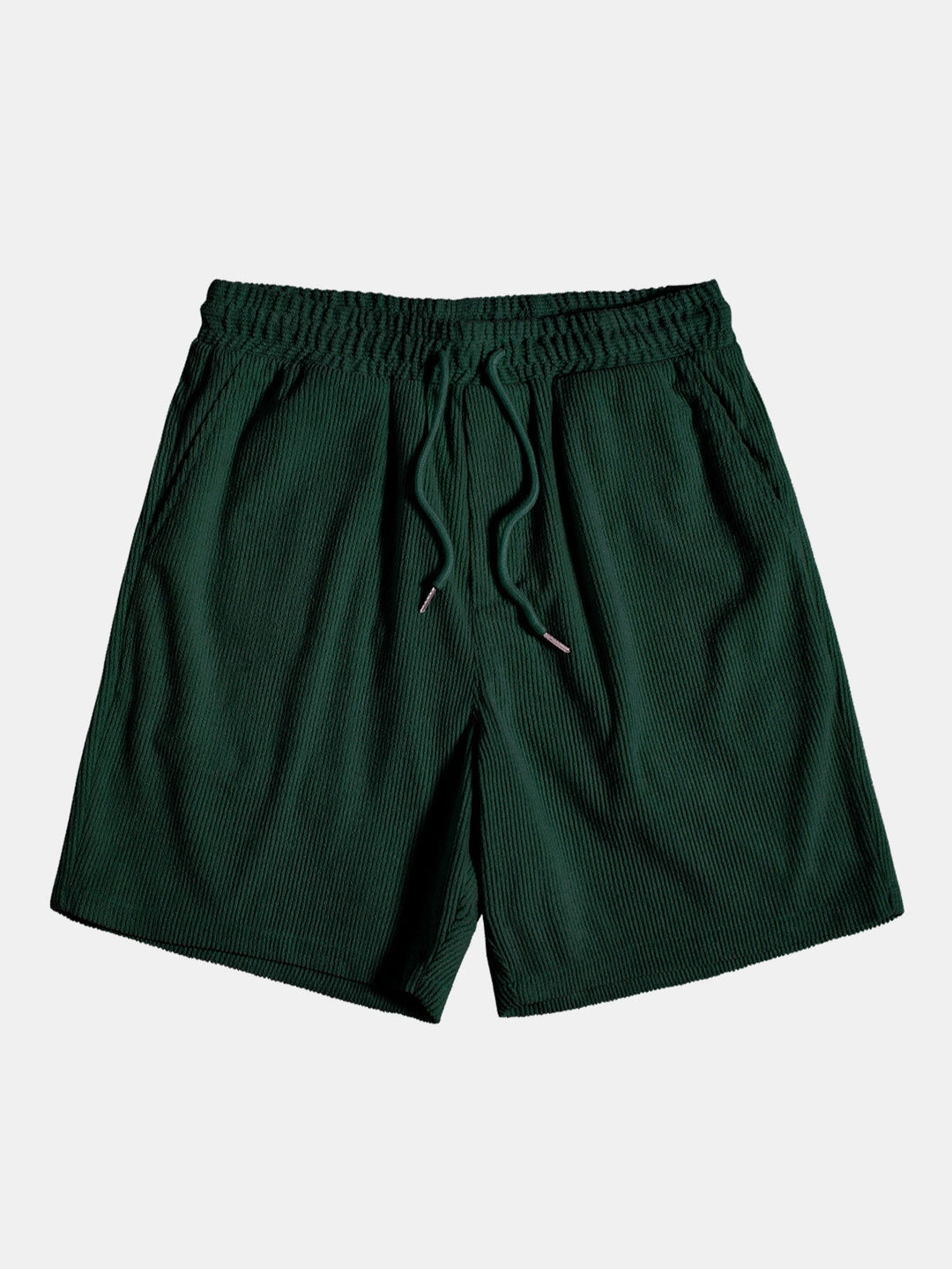 Mans Corduroy Långärmad Skjorta och Shorts Set – Texturerad Övergångs Casualwear